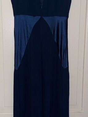 Classic Navy Panel Maxi Wedding Dress